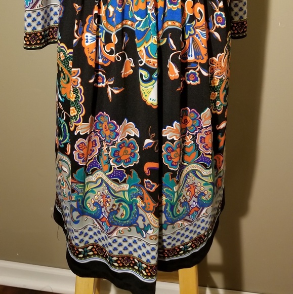 Vibrant Vintage ECI NY Floral Midi Dress Size Sm - Picture 4 of 4